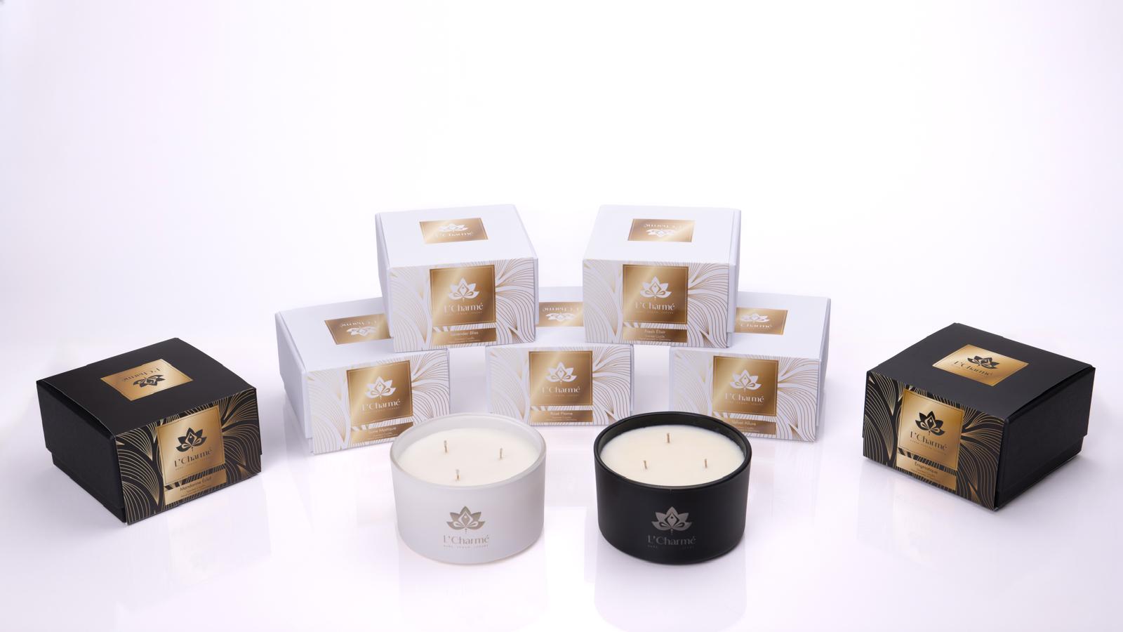 L'Charme sleeve candle range